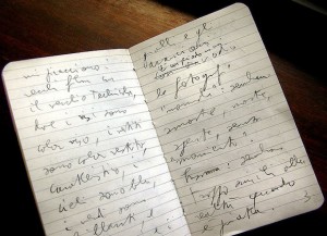 Libreta moleskine escrita.