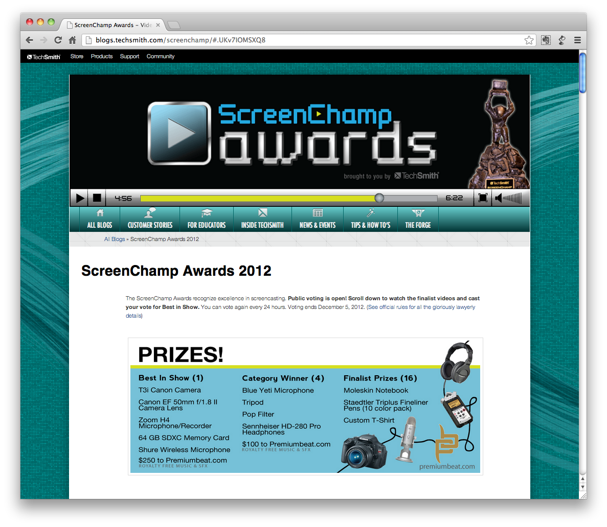Vota el vídeo de Presentástico seleccionado en los ScreenChamp Awards 2012