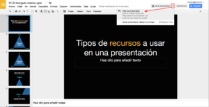 Presentaciones Google: Iniciar Vista presentador