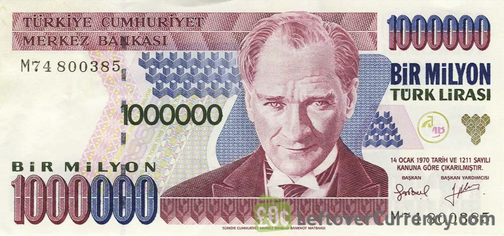 Billete turco de un millón de liras turcas. Un buen storytelling permite mantener la atención de la audiencia.